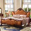 luxury king size antique european style solid wood carving french bedroom set