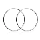 Fashionable 925 sterling silver big round earrings hoops white gold earring hoops for women (AE-034)
