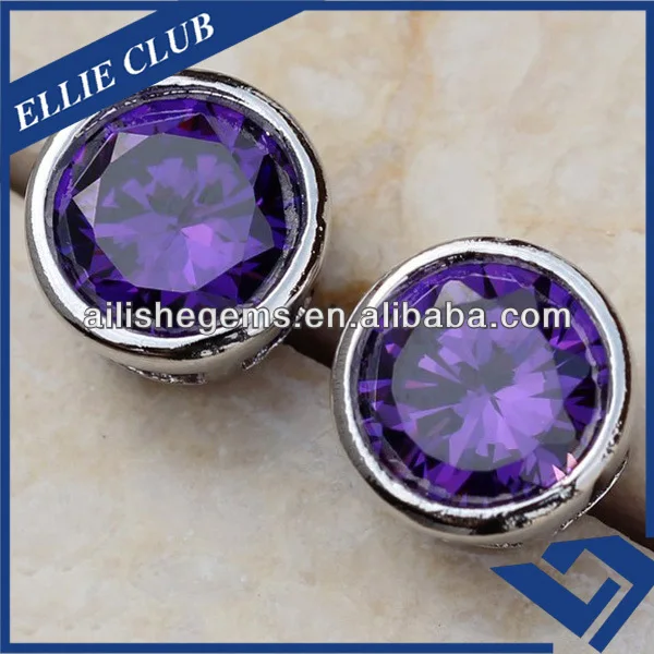 fine deep violet round cz for prong setting jewellery