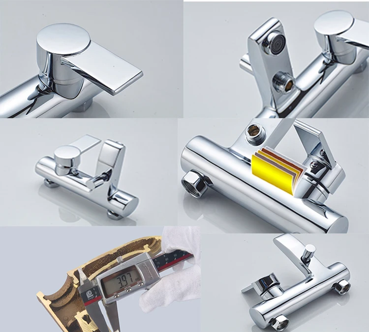 Wholesale 2020 Popular Brass Chrome Bathroom Wall Mounted Shower Mixer Faucet