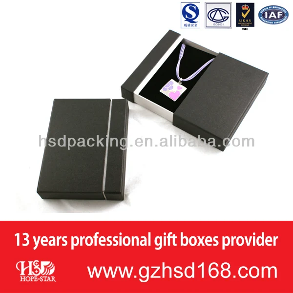 custom logo printed gift box for necklace/ring/watch/earring