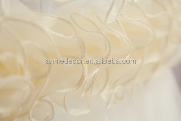 Fancy ivory swirl organza with mesh wedding chair sashes