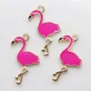 Hot Red Enamel Flamingo Bird Pendant Charms For Earring Bracelet Jewelry Making