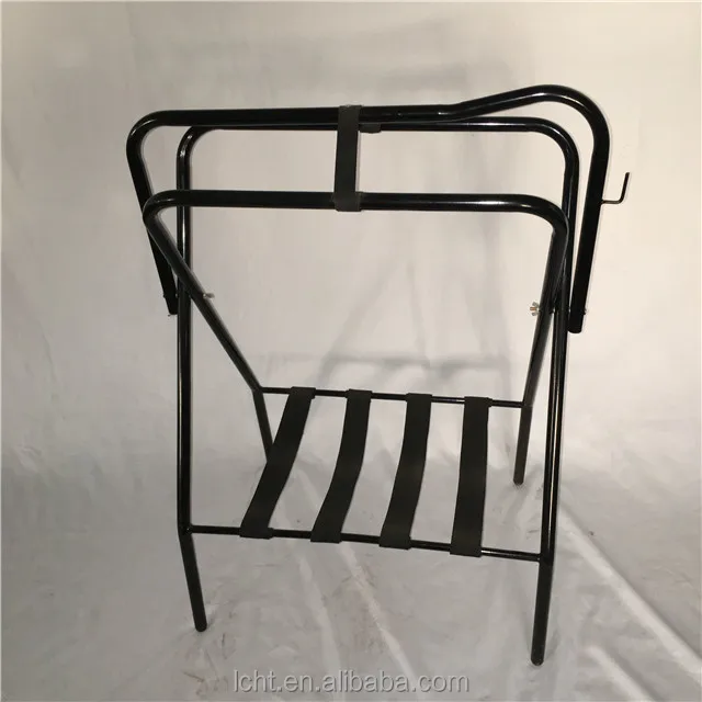 Floor-type Steel Folding Horse Saddle Racks With Black Nylon Straps