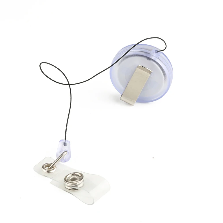 Custom color round shape magnetic badge reels with metal clip