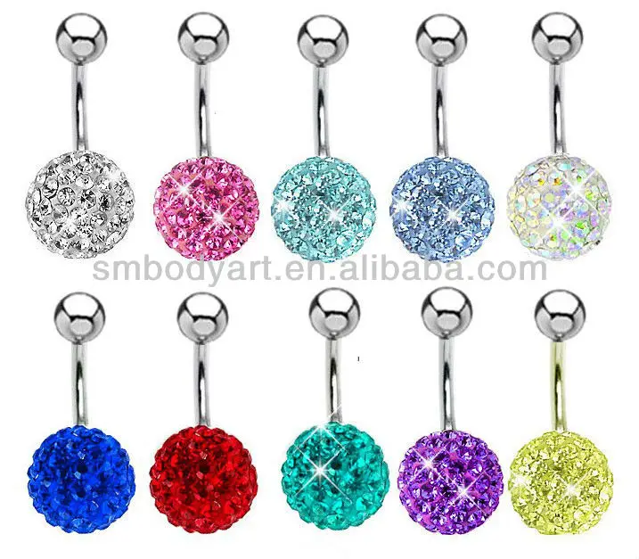 crystal free belly button rings by ferido navel belly bar