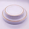 Premium Disposable Gold Plastic Party Plate Heavy Weight Dinner Plastic Plate and Cutlery Set for wedding