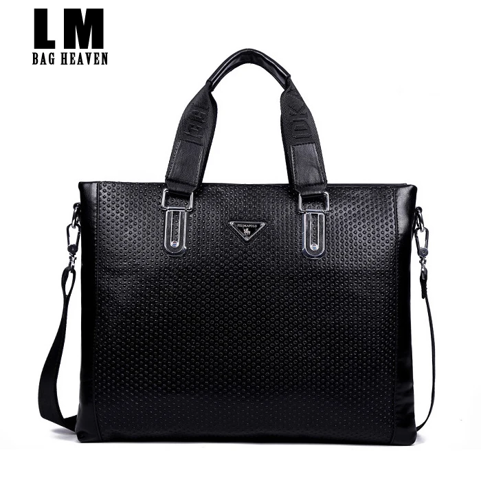 High quality dress solid mens leather messenger bag black over shoulder mens leather messenger bag