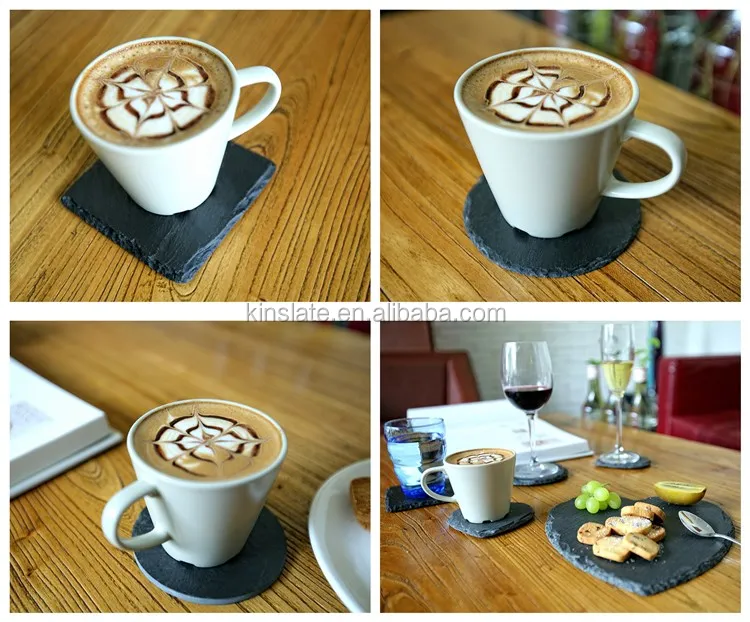 05 Slate made natural beer coasters for desk or coffee table