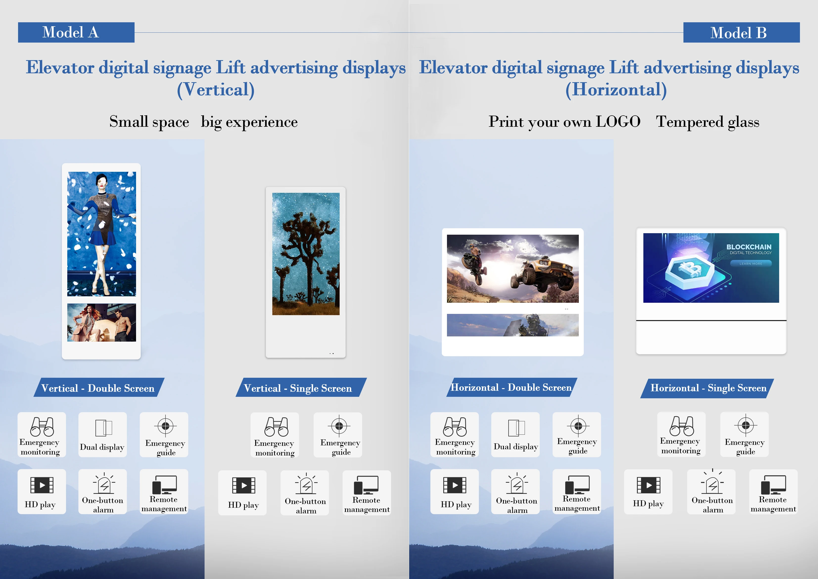 super slim 26 inch fhd lcd display 4g wifi elevator advertising