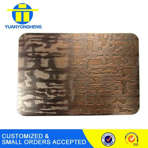4*8 copper cover etching stainless steel decorative sheet