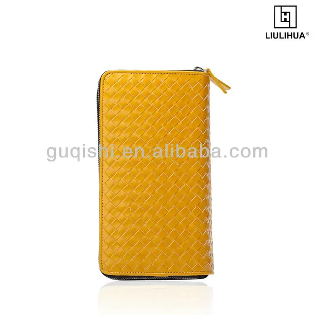 yellow travel lady wallet long zipper latest design ladies purse
