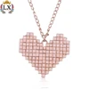 PLX-00228 latest wholesale charms pink heart pendant resin pendant fancy long chain pendant for girl and women