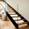 indoor elegant modern design carbon steel prefabricated stairs