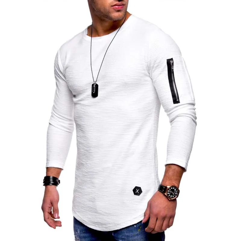 Solid Blank Color Long Sleeve O Neck Tight Arm zipper Bag tshirt Men for Wholesale Mens Running t-shirt Clothing, Customized
Solid Blank Color Long Sleeve O Neck Tight Arm zipper Bag tshirt Men for Wholesale Mens Running t-shirt Clothing, Customized