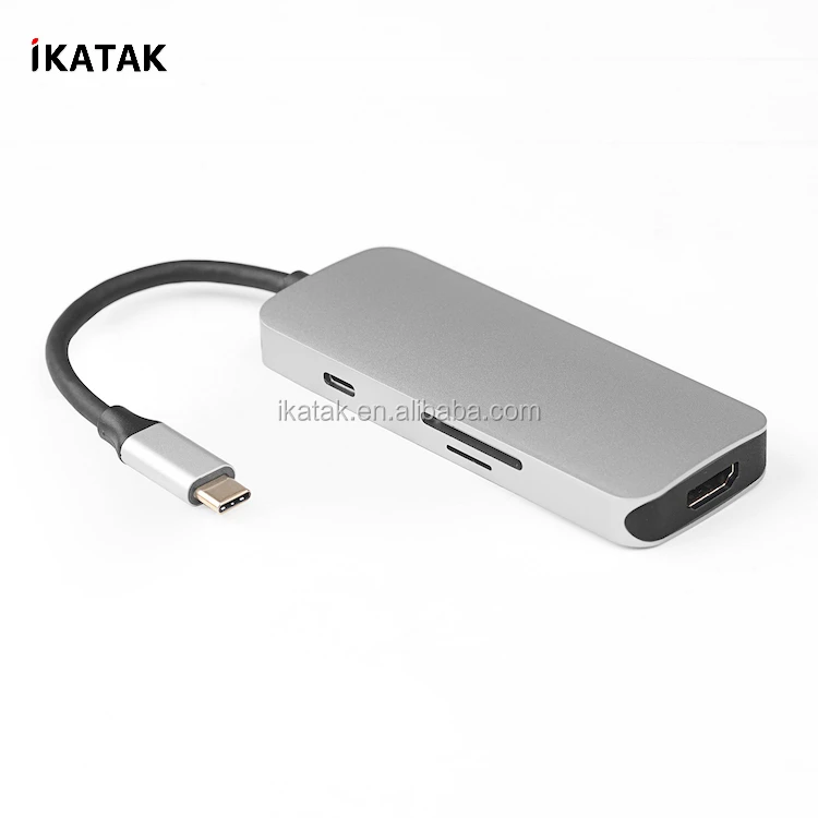 ikatak 7 in 1 Aluminum Multi Port Adapter HDMI PD 3.0 Usb Hub For Macbook Pro