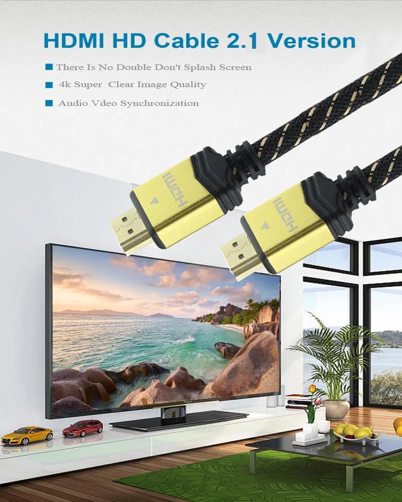 High Quality Male to Male HDMI Cable Aluminium Alloy cable 1m 3m 5m 10m 30m 2.0v 1.4V 4k 60hz 2160p With Ethernet - ANKUX.COM