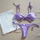 custom purple sexy bikini removable strap swimwear beachwear for women