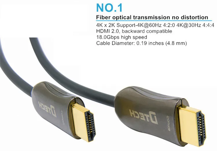 Hdmi 2.0 version AOC fiber 24k gold plated 4k 60hz 31m Cable - ANKUX.COM
