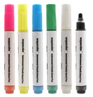 6 colors Green Board Marker Pen Dry Erase Marker backside ink refillable Black Red Blue Green Yellow White FB-601