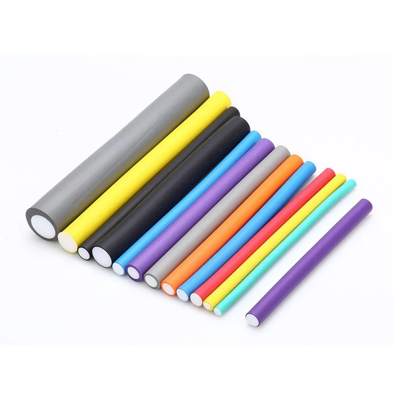 Plastic Caps Cold Temperature Twist Flex Rods Type Pe Hair Rollers