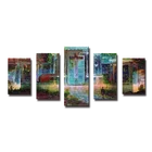 SEEGART original 5 panels Underground castle abstract artwork painting wall art decor painting