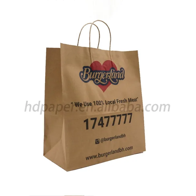 custom made promotional cheap brown kraft paper bag