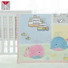 Whale applique 100% cotton flannel fabric for baby bedding set