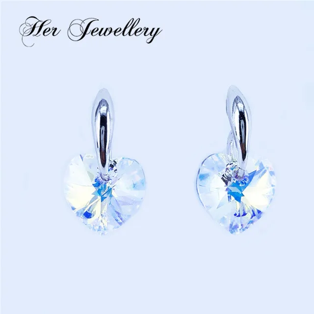 her jewellery elegant sweet heart crystal earrings crystals from