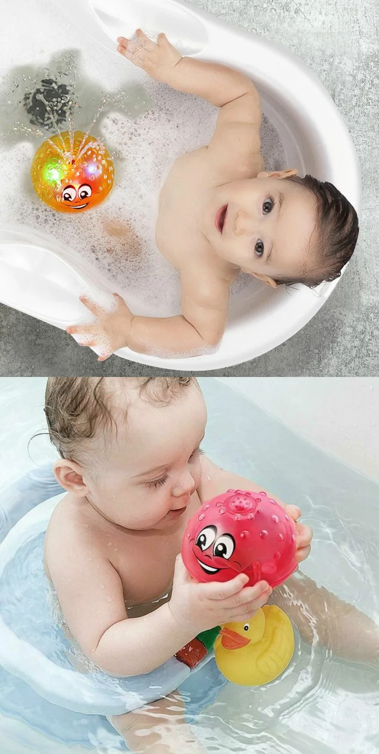 2019 Amazon Hot selling baby bath toys amphibious Induction sprinkler water Spray Ball bathtub infant bath toy for toddler.jpg