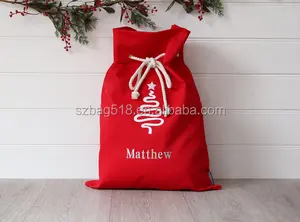 wholesale christmas gift bag canvas santa sack with drawstring