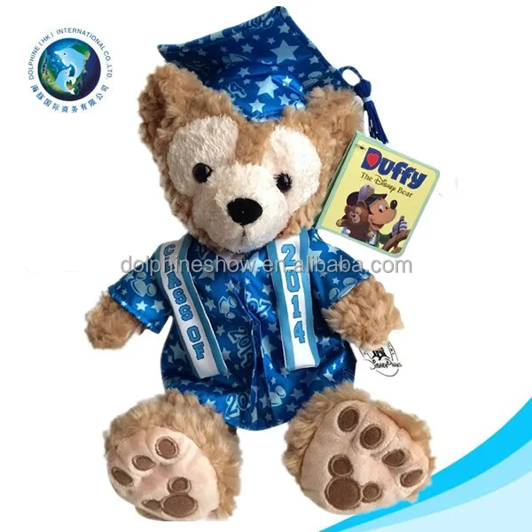 cute custom wholesale blue uniform graduation teddy bear plush