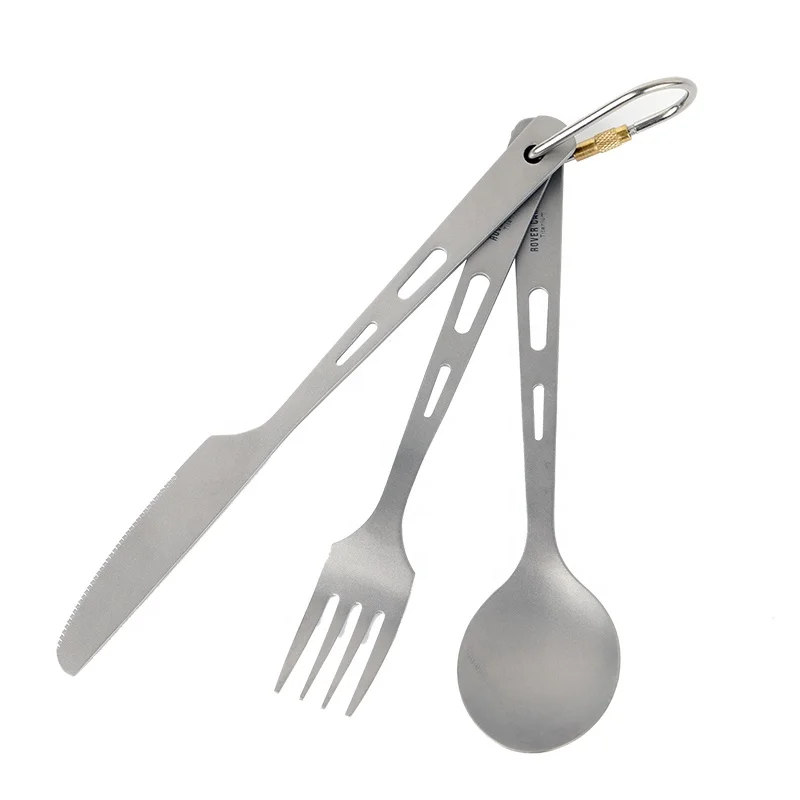 Titanium metal fork- knife- spoon set long handle cookware camping hot wholesale ultralight spork Ta8106, Silver
Titanium metal fork- knife- spoon set long handle cookware camping hot wholesale ultralight spork Ta8106, Silver