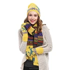 Fashion Winter Knitted Hat/Scarf Stretch Glove Accessory Set