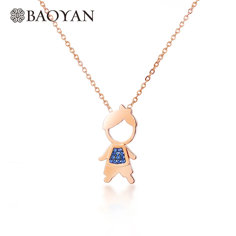 BAOYAN Blue CZ Crystal Rose Gold/Silver/Gold Plated Stainless Steel Cute Boy Pendant Necklace
BAOYAN Blue CZ Crystal Rose Gold/Silver/Gold Plated Stainless Steel Cute Boy Pendant Necklace