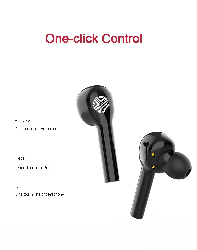 W8 BT V5.0 Wireless TWS Earphones, TWS Wireless Earbuds with Touch Control, Wireless TWS Headphones with Charging Case - ANKUX.COM