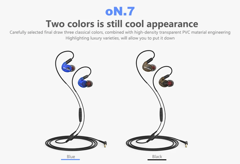 QKZ W6 PRO 3.5mm Jack fone de ouvido Outdoors Sports Earbud Hifi Quality Detachable Headphone - ANKUX.COM