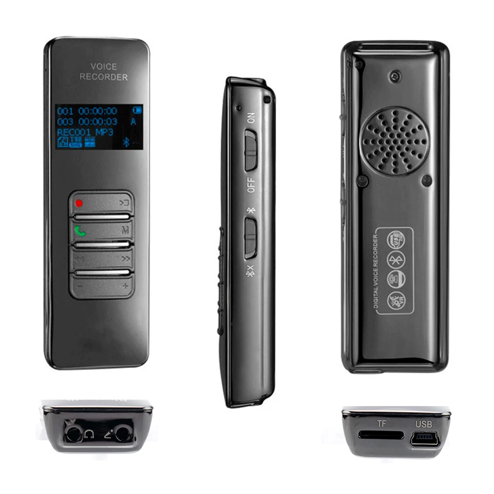 

MP3 Blue tooth function 8gb digital telephone voice recorder with external microphone