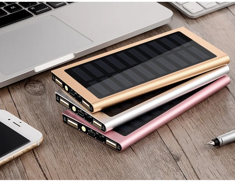 CE RoHS FCC certificated portable 10000mah solar charger powerbank solar powered power bank for smartphones - ANKUX.COM