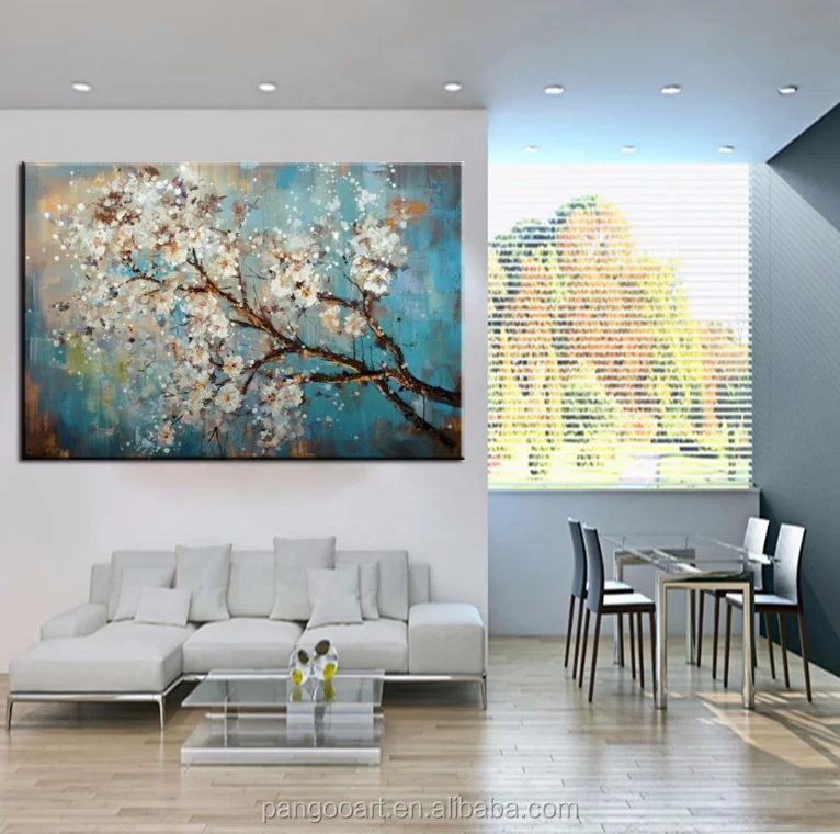 Большой 100% расписанную цветы дерево абстрактный Морден Картина маслом на холсте стены книги по искусству настенные панно для живи