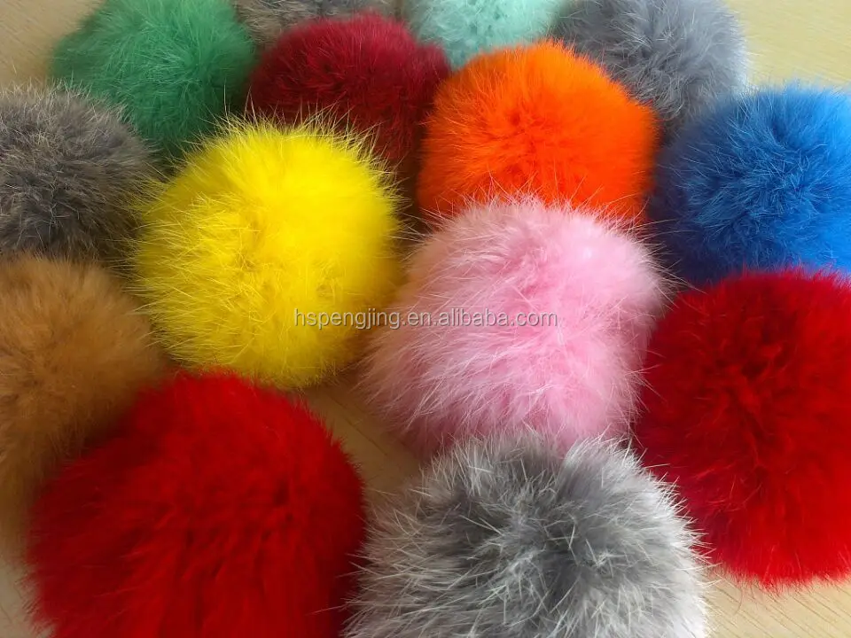 2016ふわふわと柔らかいウサギの毛皮のポンポンpoms用衣服アクセサリー仕入れ・メーカー・工場