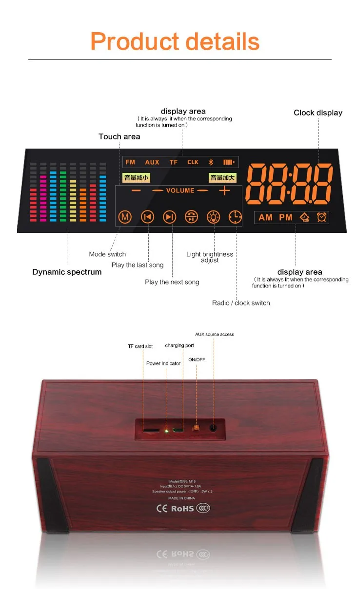 New Arrival 2018 Night Light LED USB FM Color Loudspeakers Portable Box Subwoofer Support TF Wireless Speaker - ANKUX.COM