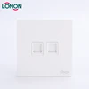 High quality White PC Metal 2 gang CAT6 Data power wall Computer socket