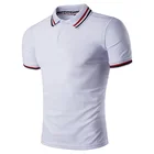 New Design Striped Placket Short Sleeve Polo T Shirt For Men