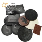 Super Quality Leather Patches, Custom Embossed Logo Black Leather Patches