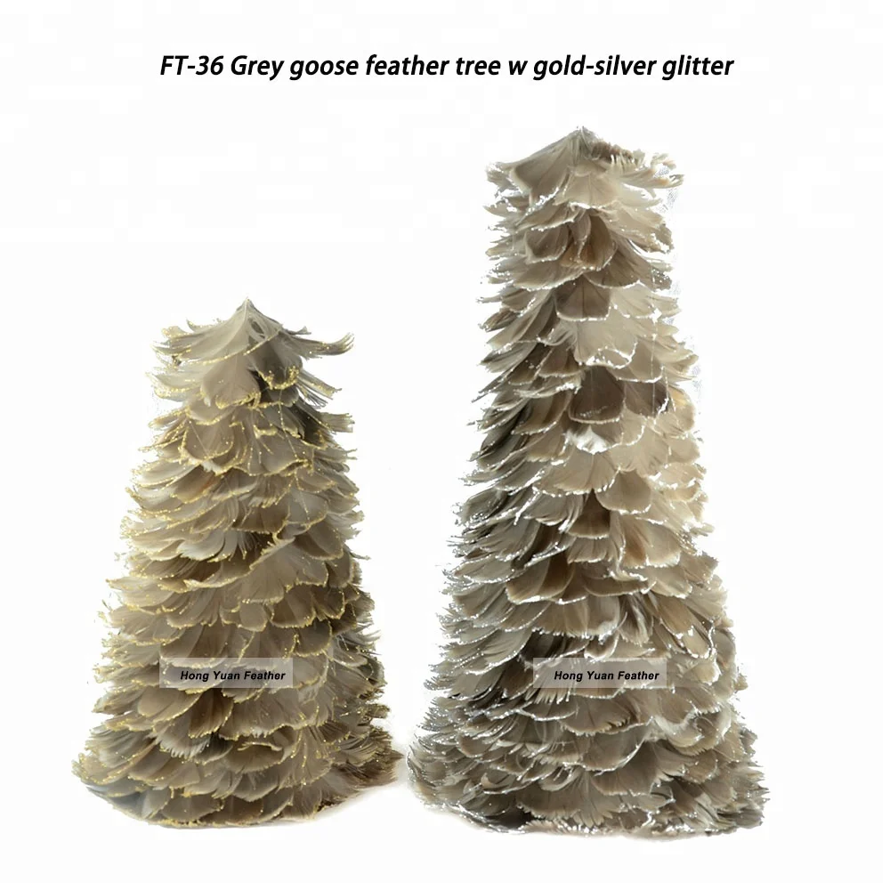 Lovely Gift Goose Coquille Feather Christmas Trees For Holiday