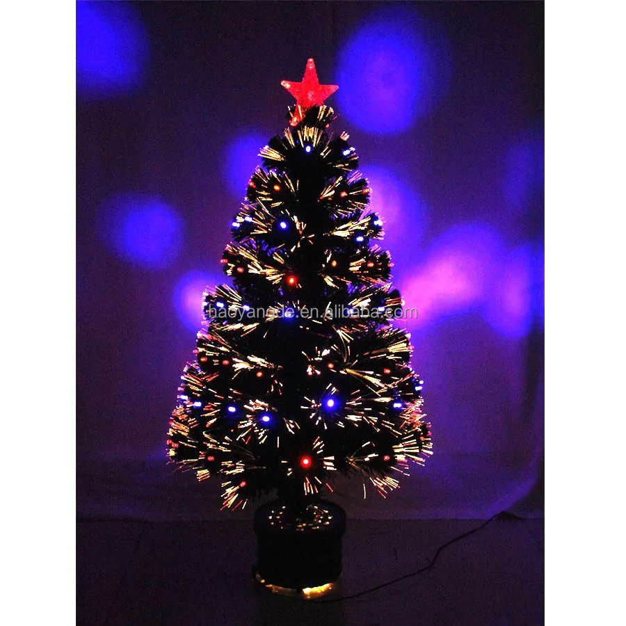 artificial black leaves led lights fiber optic christmas tree