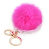 Portable folding pompon compact cosmetics mirror key chain ring,lady plush compact pocket makeup mirror keychain keyring holder