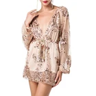 Wholesale Latest Long Sleeve Black Lace Dress with Sequin