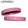 custom debossed text pink personalized cancer support bracelets